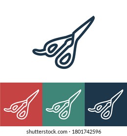 Linear vector icon with hairdressing scissors