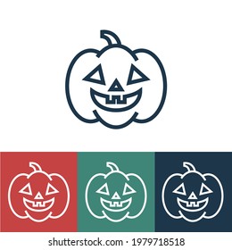 Linear vector icon with halloween pumpkin