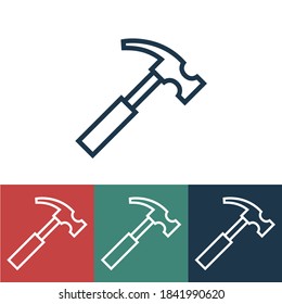 Linear vector icon with hammer