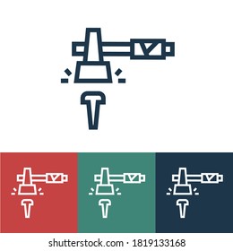 Lineares Vektorsymbol mit Hammernagel