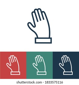 Linear vector icon with hand