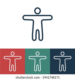 Linear vector icon with hands at his sides