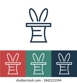 Linear vector icon with hare in hat