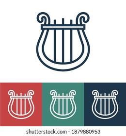 Linear vector icon with harp