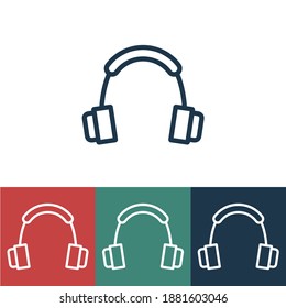 Linear vector icon with headphones