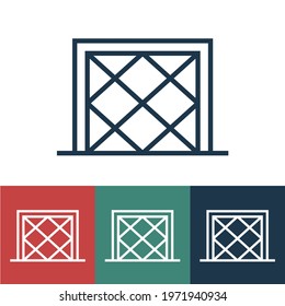 Linear vector icon with hockey goal
