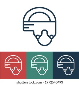 Linear vector icon with hockey helmet