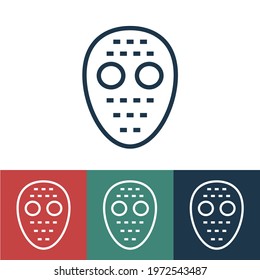 Linear vector icon with hockey mask