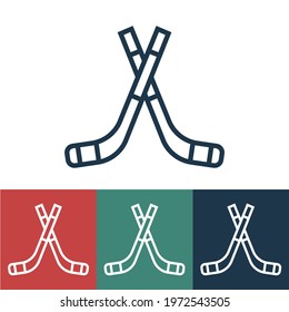 Linear vector icon with hockey stick