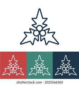 Linear vector icon with holly