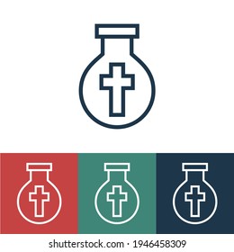 Linear vector icon with holy water