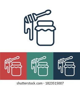 Linear vector icon with honey