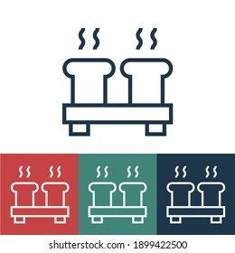 Linear vector icon with hot bread