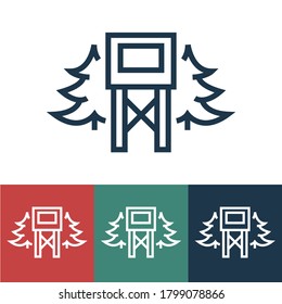 Icono de vector lineal con caja de caza