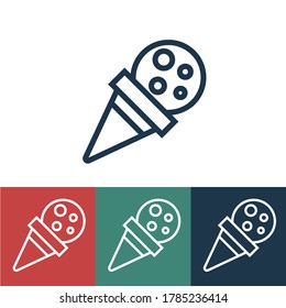 Linear vector icon with ice cream ball