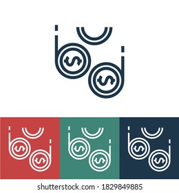 Linear vector icon with income drop