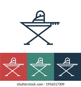 Linear vector icon with ironing board