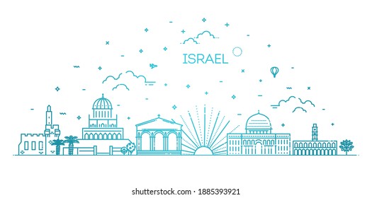 Linear vector icon for Israel