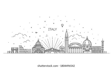 Linear vector icon for Italy