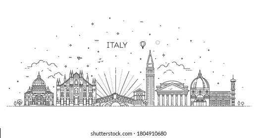 Linear vector icon for Italy