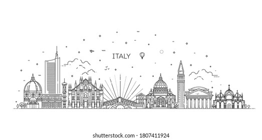 Linear vector icon for Italy