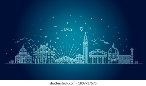 Linear vector icon for Italy