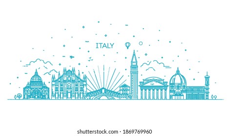 Linear vector icon for Italy