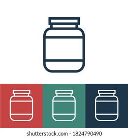 Linear vector icon with jar
