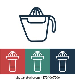 Icono de vector lineal con jarra de juicer