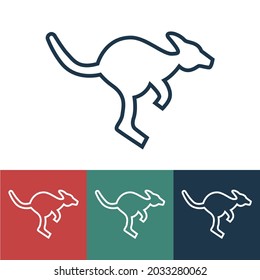 Linear vector icon with kangaroo