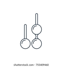 The linear vector icon kegel or vaginal isolated on white background.