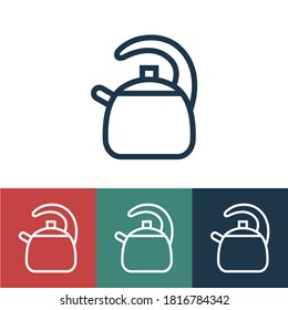 Linear vector icon with kettle