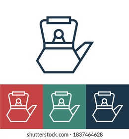 Linear vector icon with kettle