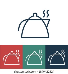 Linear vector icon with kettle