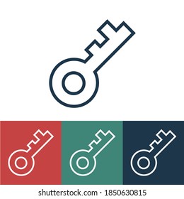 Linear vector icon with key