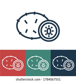 Linear vector icon with kiwi
