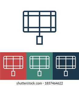 Linear vector icon with lattice for grill