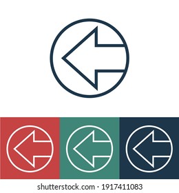 Linear vector icon with left arrow