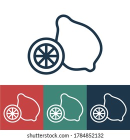 Linear vector icon with lemon