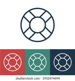 Linear vector icon with lifebuoy