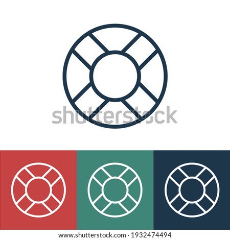 Linear vector icon with lifebuoy