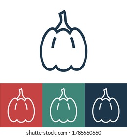 Icono de vector lineal con calabaza pequeña