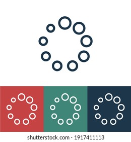 Linear vector icon with loading from circles
