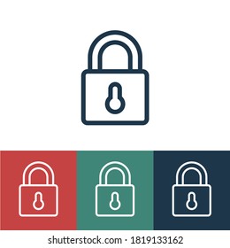 Linear vector icon with lock