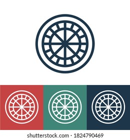 Linear vector icon with lottery wheel