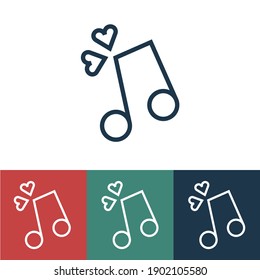Linear vector icon with love song