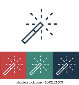 Linear vector icon with magic wand