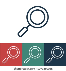 Linear vector icon with magnifier