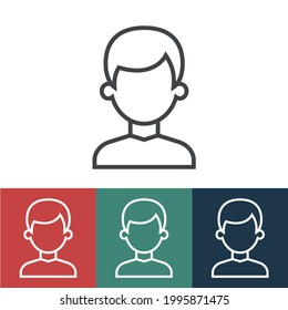 Linear vector icon with man