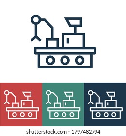 Linear vector icon with mars rover